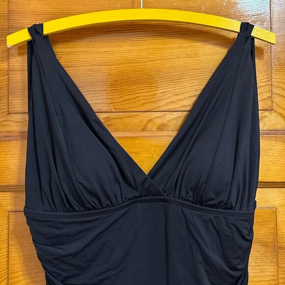 Liz Claiborne Black Ruched One Piece Swimsuit Women’s US 14 - Picture 2 of 9